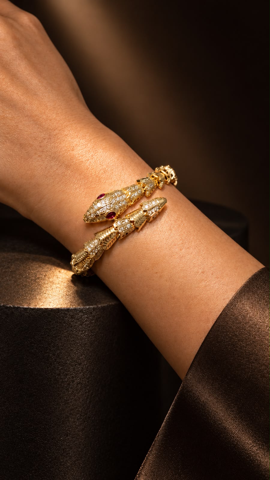 Gold Rhinestone Bracelet for Women – Adjustable Sparkly Bracelet with Removable Link