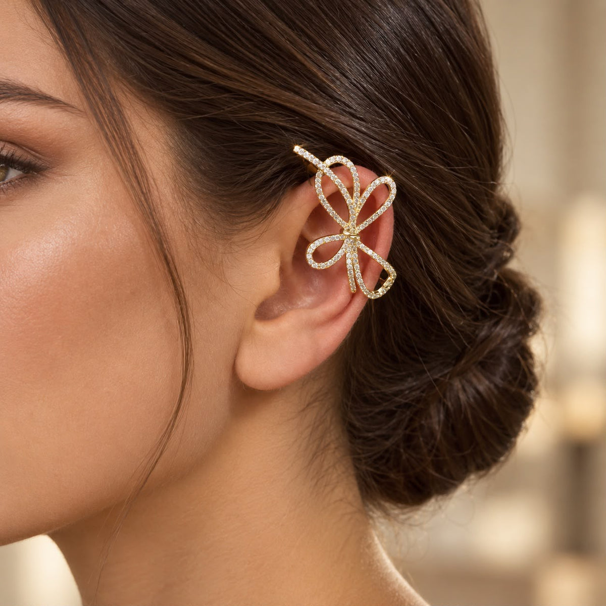 Gold Butterfly Ear Cuff – No Piercing Ear Wrap for Women