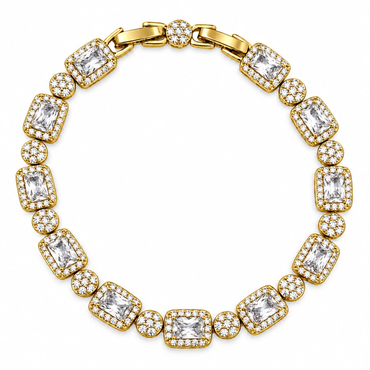 Gold-Tone Rectangular Link Bracelet with Removable Extender